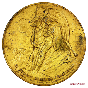 MEDALLA DEL DELIRIO SOBRE EL CHIMBORAZO EN COLOR ORO