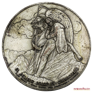 MEDALLA DEL DELIRIO SOBRE EL CHIMBORAZO EN COLOR PLATA
