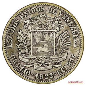 MONEDA DE PLATA DE 2BS DEL AÑO 1922