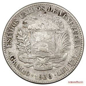 DIFÍCIL MONEDA DE 2BS DE PLATA DEL AÑO 1930 EN ALTO GRADO DE CONSERVACIÓN