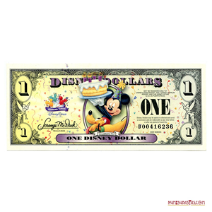 BILLETE DISNEY DE 1$ DE LA SERIE DEL 2009 EN ALTO GRADO DE CONSERVACIÓN