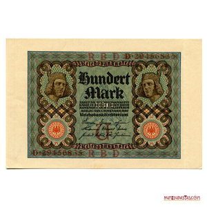 ESCASO Y EN ALTO GRADO: GRAN BILLETE DE 100 MARCOS ALEMANES DEL AÑO 1920