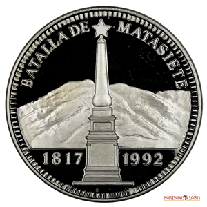 500BS EN PLATA PROOF CONMEMORATIVOS DE LOS 175 AÑOS DE LA BATALLA DE MATASIETE