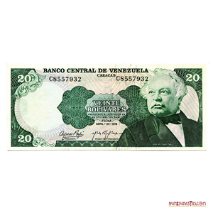 BILLETE DE 20BS DE ABRIL-25-1974 C7 EN ALTO GRADO DE CONSERVACIÓN