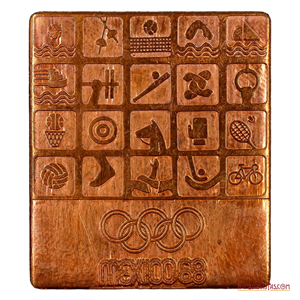 MEDALLA TIPO PLACA CONMEMORATIVA DE LAS OLIMPIADAS MÉXICO 68