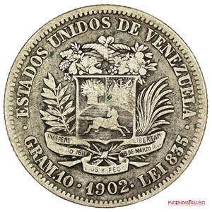 MONEDA DE PLATA DE 2BS DE AÑO 1902 VARIANTE CERO INCLINADO EN LA FECHA