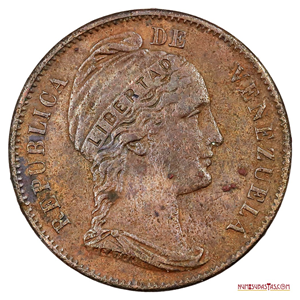 CENTAVO MONAGUERO DE 1858 VARIANTE LIBERTAD INCUSA