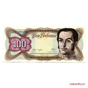 BILLETE DE 100BS DE FEBRERO-3-1987 SERIE Z8